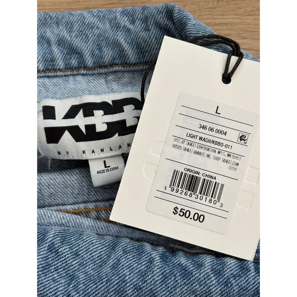 NWT Womens KBB by Kahlana "The Denim Jacket" - Large - Light Denim Wash - Picture 5 of 9
